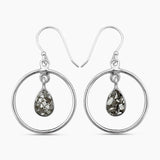 Natural Pyrite Silver Earrings