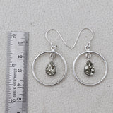 Natural Pyrite Silver Earrings
