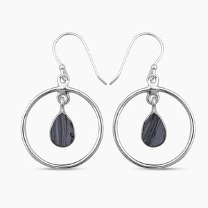 Natural Pyrite Silver Earrings