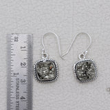 Raw Pyrite Druzy Silver Earrings