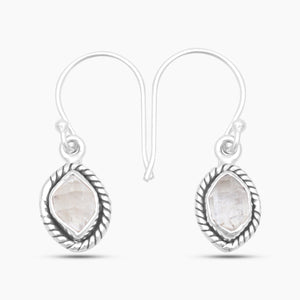 925 Silver Herkimer Quartz Earrings