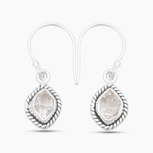 925 Silver Herkimer Quartz Earrings