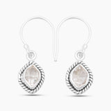 925 Silver Herkimer Quartz Earrings