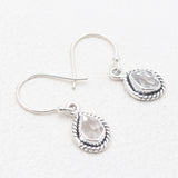 925 Silver Herkimer Quartz Earrings