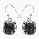 Raw Shungite Silver Earrings