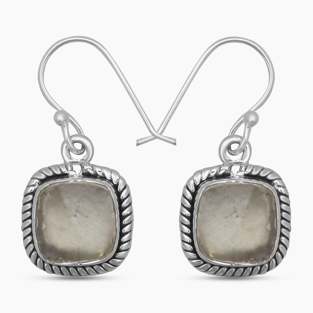 Raw Shungite Silver Earrings