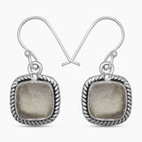 Raw Shungite Silver Earrings