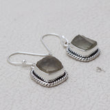 Raw Pyrite Druzy Silver Earrings