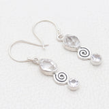 925 Silver Herkimer Quartz Earrings