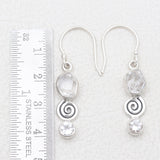 925 Silver Herkimer Quartz Earrings