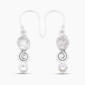 925 Silver Herkimer Quartz Earrings