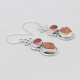 Natural Carnelian & Fanta Garnet Silver Earrings