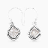 925 Silver Herkimer Quartz Earrings