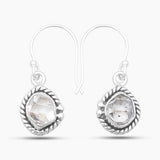 925 Silver Herkimer Quartz Earrings