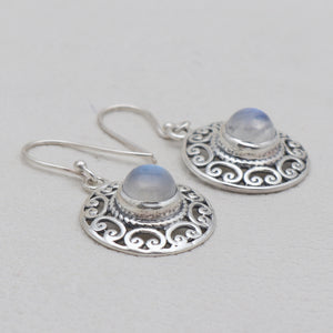 925 Sterling Silver Rainbow Moonstone Earrings