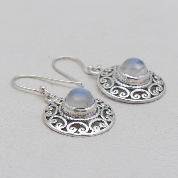 925 Sterling Silver Rainbow Moonstone Earrings