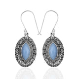 Blue Opal Silver Earrings