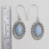 Blue Opal Silver Earrings