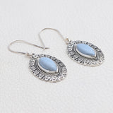 Blue Opal Silver Earrings