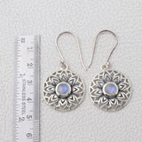 Rainbow Moonstone Silver Earrings