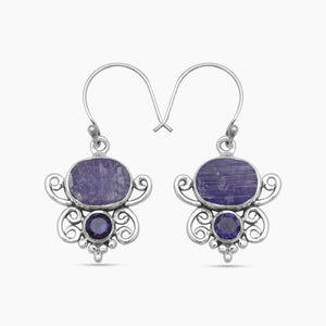 Tanzanite Silver Earrings