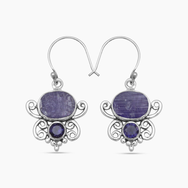 Tanzanite Silver Earrings