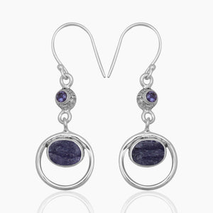 Iolite & Tanzanite Silver Earrings