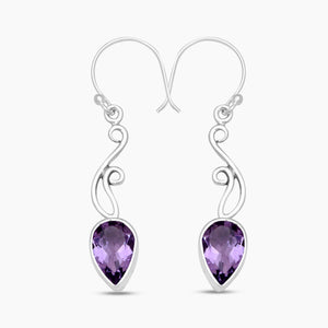 925 Sterling Silver Amethyst Earrings