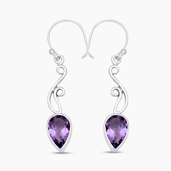 925 Sterling Silver Amethyst Earrings