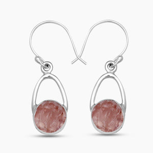 925 Sterling Silver Rose Quartz Earrings