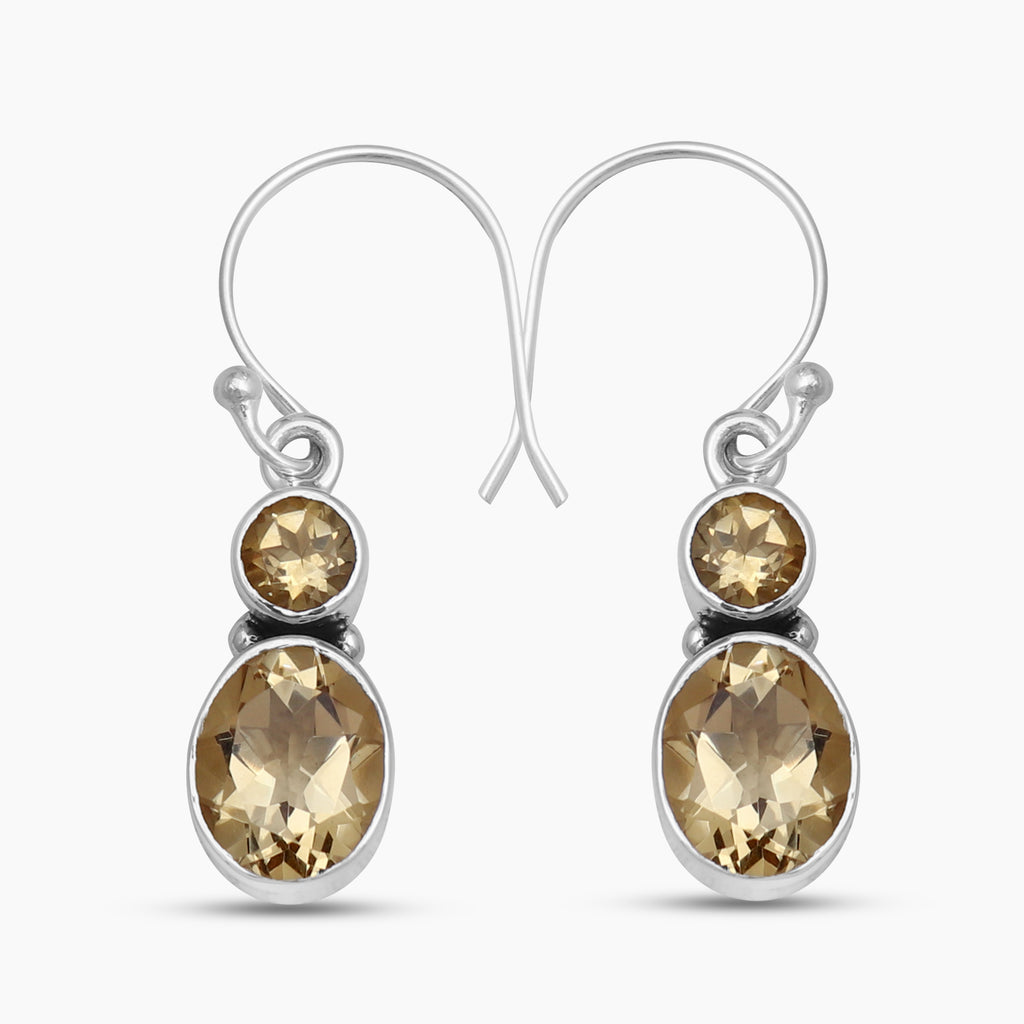 925 Sterling Silver Citrine Earrings
