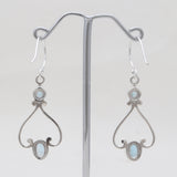 925 Sterling Silver Blue Topaz Dangle Earrings