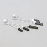 Green Tourmaline Silver Dangle Earrings