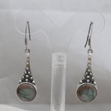 Natural Labradorite Silver Earrings