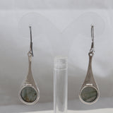 Natural Labradorite Silver Earrings