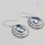 Dendritic Opal Silver Earrings