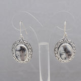 Dendritic Opal Silver Earrings