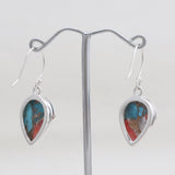 925 Sterling Silver Spiny Oyster Turquoise Earrings