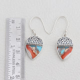 925 Sterling Silver Spiny Oyster Turquoise Earrings