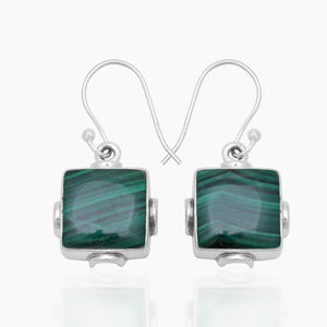 925 Silver Malachite Earrings
