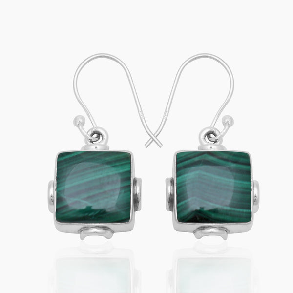 925 Silver Malachite Earrings