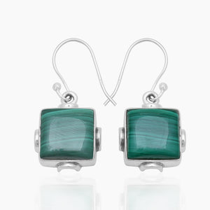 925 Silver Malachite Earrings