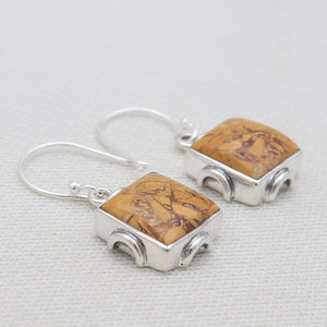 Brecciated Mookaite Silver Earrings