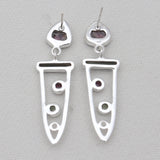 Multicolor Watermelon Tourmaline Silver Earrings