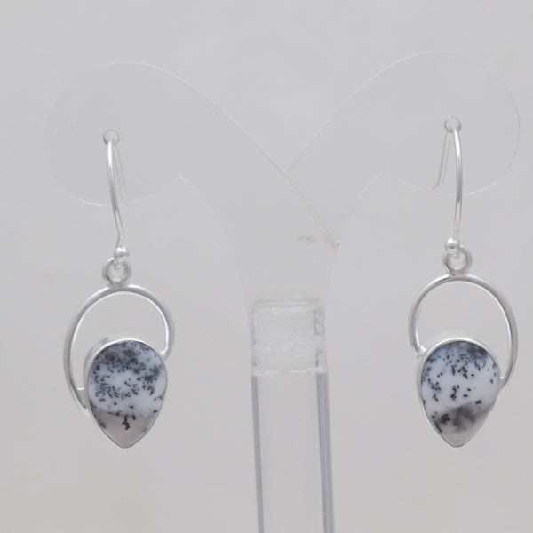 Dendritic Opal Silver Earring
