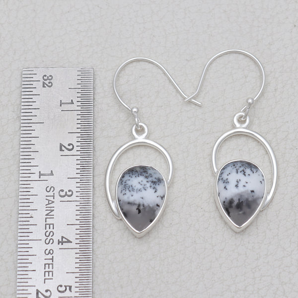 Dendritic Opal Silver Earrings