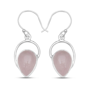 925 Silver Rose Quartz Earring
