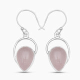 925 Silver Rose Quartz Earrings