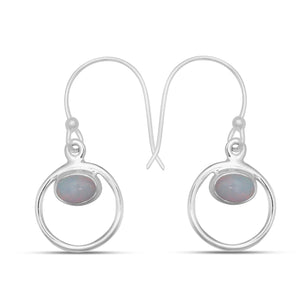 925 Sterling Silver Ethiopian Opal Earrings