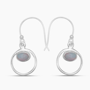 925 Sterling Silver Ethiopian Opal Earrings
